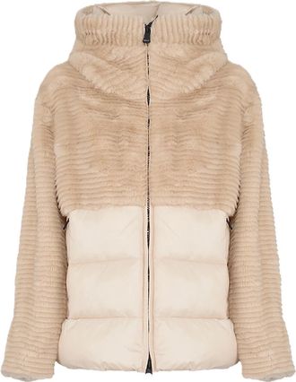 Blauer Americane Plush Ribbed Faux Fur Padded Jacket