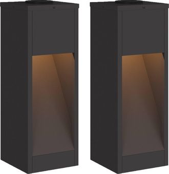 vidaXL Luz De Sendero Led Solar 2 Uds. Blanco C&aacute;lido 18 X 18 X 50 Cm Vidaxl