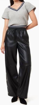 Habitual Vegan Leather Track Pants In Black