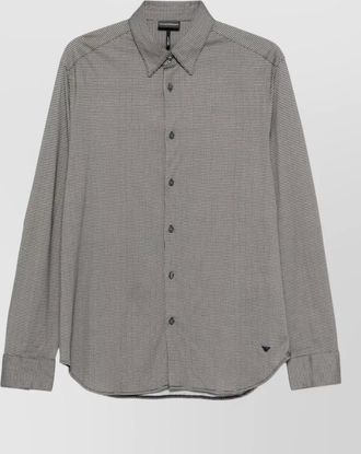 Emporio Armani long sleeve cotton blend shirt geometric pattern