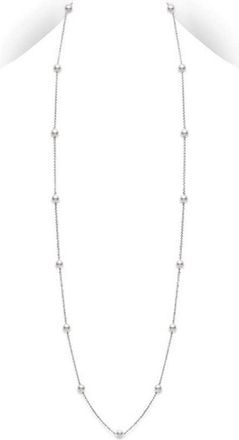 Mikimoto Chain & Pearl Station Necklace in 18kt White Gold 32 15 pearls - PCL2W