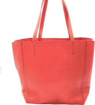 Celine Cabas Phantom Red Pebbled Leather Tote Womens Bag (Pre-Owned)