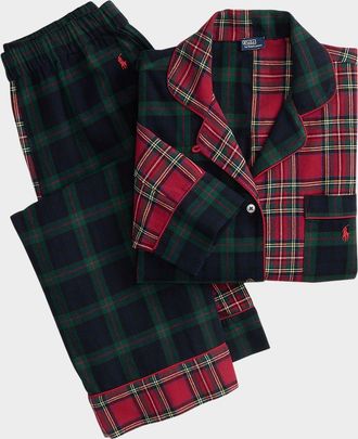 Polo Ralph Lauren Madison Patchwork Cotton Plaid Pajama Set