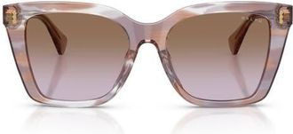 Ralph Lauren 53mm Square Sunglasses in Brown Striped Blu/violet at Nordstrom