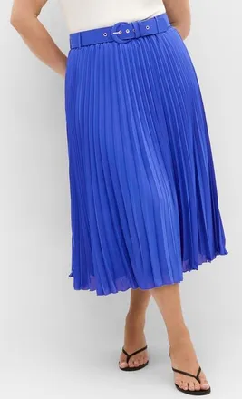 City Chic Petra Pleated Skirt in Cerulean at Nordstrom, Size 10W