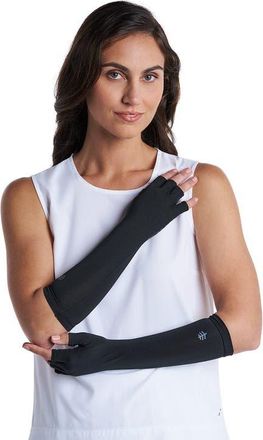 Coolibar Fingerless Mid-length UV Sun Gloves - UPF 50+ Sun Protection - Bona in Black at Nordstrom, Size X-Large