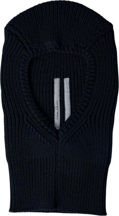 Rick Owens Ribgebreide Balaclava - Dames - Hoeden - Zwart - ONE Size - Wol - Accessoires