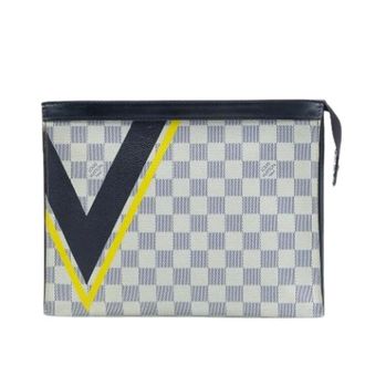 Louis Vuitton Pre-owned Damier Azur Clutch - Dames - Pre-owned - Wit - Maat: ONE Size Zijde