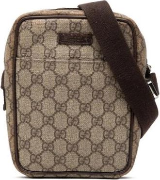 Gucci Pre-owned Vintage Crossbody Bag - Dames - Vintage Schoudertas - Beige - ONE Size - Leer - Vintage