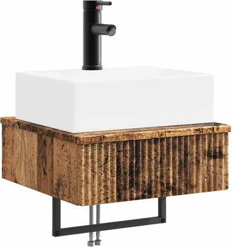 vidaXL Lavabo De Lavado Montado En La Pared Madera Envejecida Vidaxl
