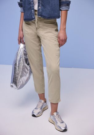 Street One Jogger Pants STREET ONE Style Bonny, Damen, Gr. 34, L&auml;nge 28, cobble stone, Web, Obermaterial: 60% Lyocell, 37% Baumwolle, 3% Elasthan, unifarben, 7/8