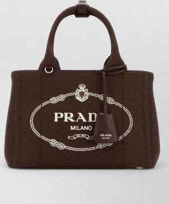 Prada canvas small jardini&egrave;re shoulder bag top handles
