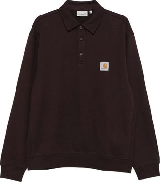 Carhartt Work in Progress logo-patch polo sweatshirt - Brown