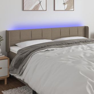 vidaXL Cabecero Con Led De Tela Gris Taupe 163x16x78/88 Cm Vidaxl