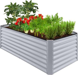 Best Choice Products 6x3x2ft Outdoor Metal Raised Garden Bed, Planter Box for Vegetables, Flowers, Herbs