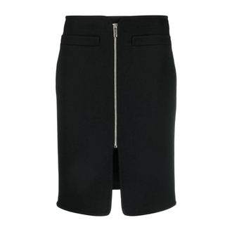 Courrèges Rokken, Dames, Zwart, M, Wol, Zwarte Wol Lange Rok