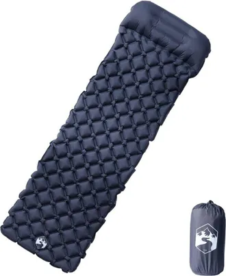 OEM Colch&oacute;n Hinchable De Camping Con Almohada, 1 Persona, Gris