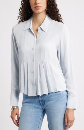 Nordstrom Tux Pleated Button-Up Shirt in Blue Dawn at Nordstrom Rack, Size X-Small