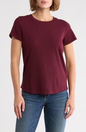 Madewell Softfade Stripe Cotton T-Shirt in Bordeaux at Nordstrom Rack, Size Xx-Small