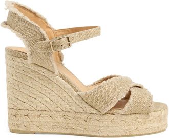Castaner Bromelia/8Ed/032 11 cm Wedges - Dames - Sleehakken - Geel - 41 EU - Wol - Schoenen