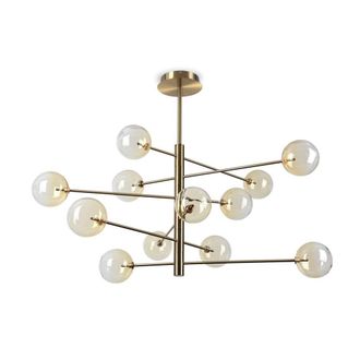 Netlighting Equinoxe 12 Light Multi Arm Pendant Ceiling Light Shaded Amber