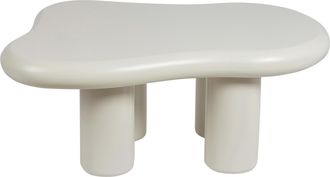 Beliani Beliani - Mesa De Centro Moderna Minimalista Mueble Sal&oacute;n Patas Pvc Redondas Tablero Mdf Forma Ovalada Blanco Ondle