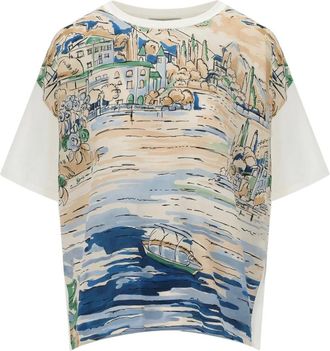 Max Mara Tops, Dames, Veelkleurig, M, Katoen, Terzo T-shirt