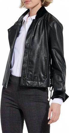 Lyss&eacute; Sawyer Moto Bomber Jacket In Black