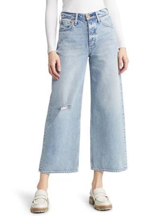 Rag & Bone Andi Distressed High Waist Wide Leg Ankle Jeans in Malvernwh at Nordstrom Rack, Size 26