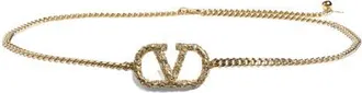 Valentino Garavani Signature VLOGO Chain Belt in Gold at Nordstrom, Size Medium