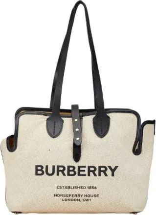 Burberry Pre-owned Tote Bags, female, Beige, Size: ONE SIZE Pre-owned Canvas totes