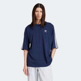 adidas T-Shirt ADIDAS ORIGINALS Oversize tee, Herren, Gr. XXL, blau (night indigo), Obermaterial: 100% Baumwolle, normal, Shirts T-Shirt, Oversized, weit