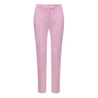 Max Mara Pink Straight Leg Trousers - female - Max Mara Studio - Straight Trousers - Pink - 2XS - Trousers