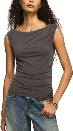Lucky Brand Sandwash Boatneck Top in Raven at Nordstrom, Size X-Large