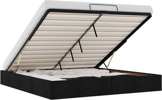 vidaXL Estructura De Cama Otomana Sin Colch&oacute;n Tela Negra 200x200 Cm Vidaxl