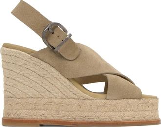 Castaner Betina Sandal - Dames - Sleehakken - Beige - 36 EU - Leer - Schoenen