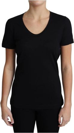 Dolce & Gabbana V-hals T-shirt - Dames - T-shirts - Zwart - S - Wol - Tops