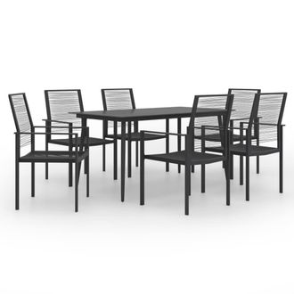 Berkfield Home 7 Piece Garden Dining Set in Black