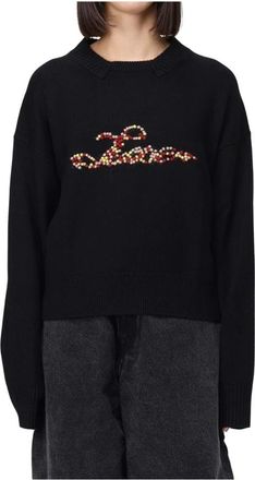 Paul Smith Maglia Ricamo Love - Dames - Truien - Zwart - Maat: S Wol