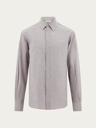 Ferragamo Uomo Camicia in Oxford Beige
