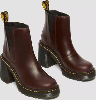 Dr. Martens Womens Dr. Martens Spence 31756201 Boots Brown Flared Heel Chelsea RHS6886