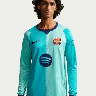 Nike FC Barcelona 2026/27 Stadium Third Nike Mens Dri-FIT Soccer Long-Sleeve Replica Jersey in Green | IW9275-341