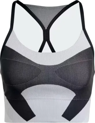 adidas (WMNS) adidas by Stella McCartney TrueStrength Yoga Knit Light-Support Bra Asia Sizing Black White HM3883