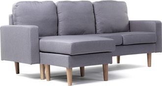 Habitat et Jardin Habitat Et Jardin - Sof&aacute; Esquinero En Tela gabby - 3 Plazas - Gris Claro