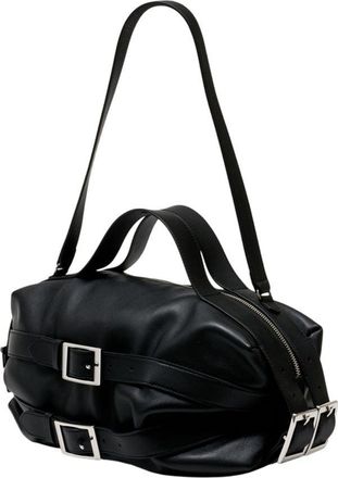 Simone Rocha Womens Biker Belt Leather Shoulder Bag Black Calfskin