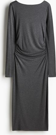 H&M Drapiertes Bodycon-Kleid - Grau