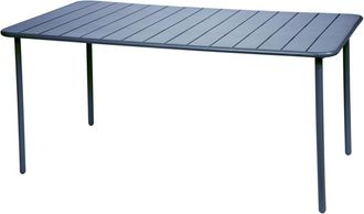 Sweeek Mesa de jardín de metal de 6-8 plazas, azul oscuro