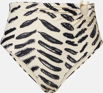 Johanna Ortiz Gathered printed bikini bottoms
