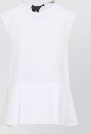 Max Mara cotton sleeveless peplum blouse