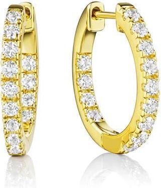 House of Frosted White Topaz Hoop Earrings in Yellow Gold at Nordstrom Rack